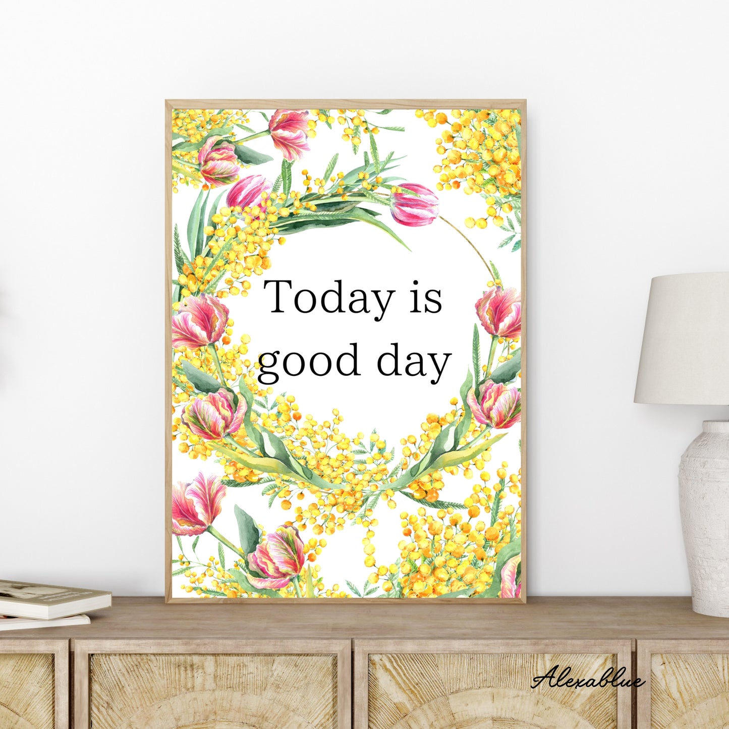 Mimosa & Tulip Affirmation Interior Poster ➂ Girls' Room Interior Poster Girls Affirmation