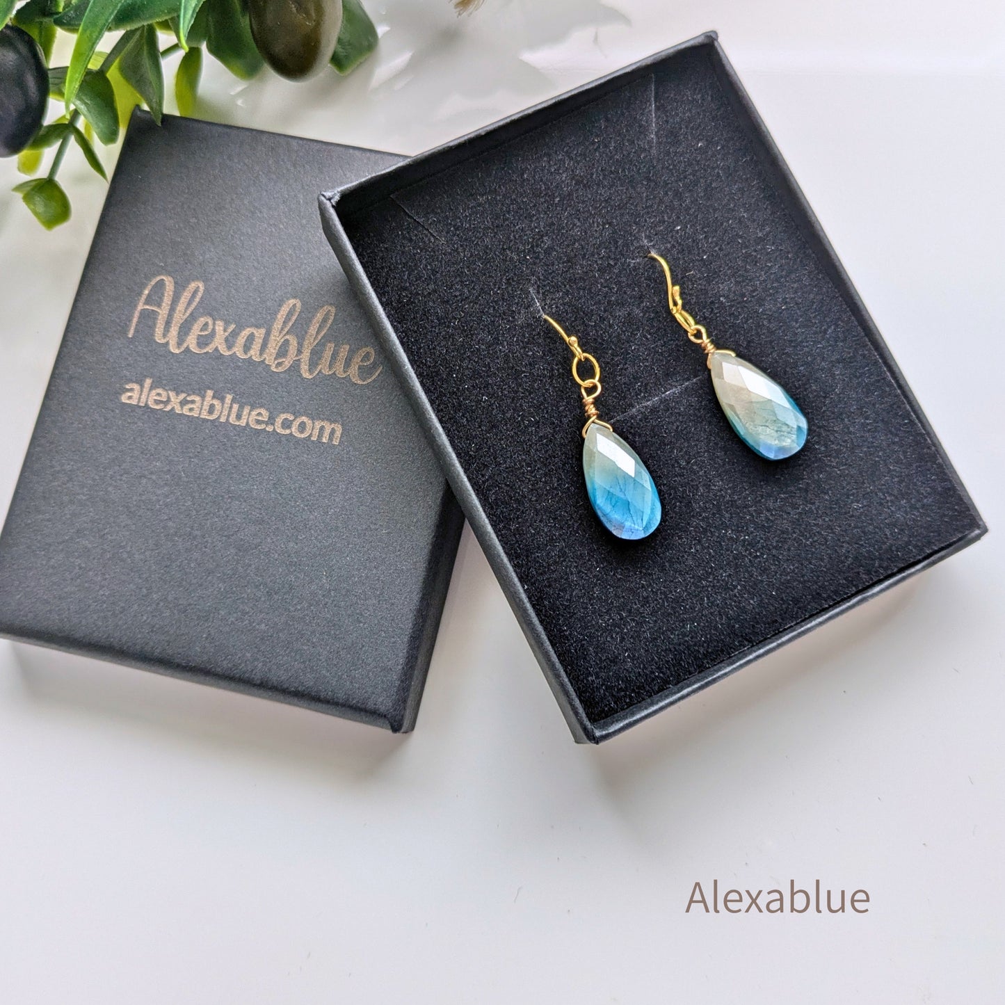 【6月誕生石】S925ゴールドプレート 大粒バイカラームーンストーン ピアス / Bicolor Moonstone Drop Earrings