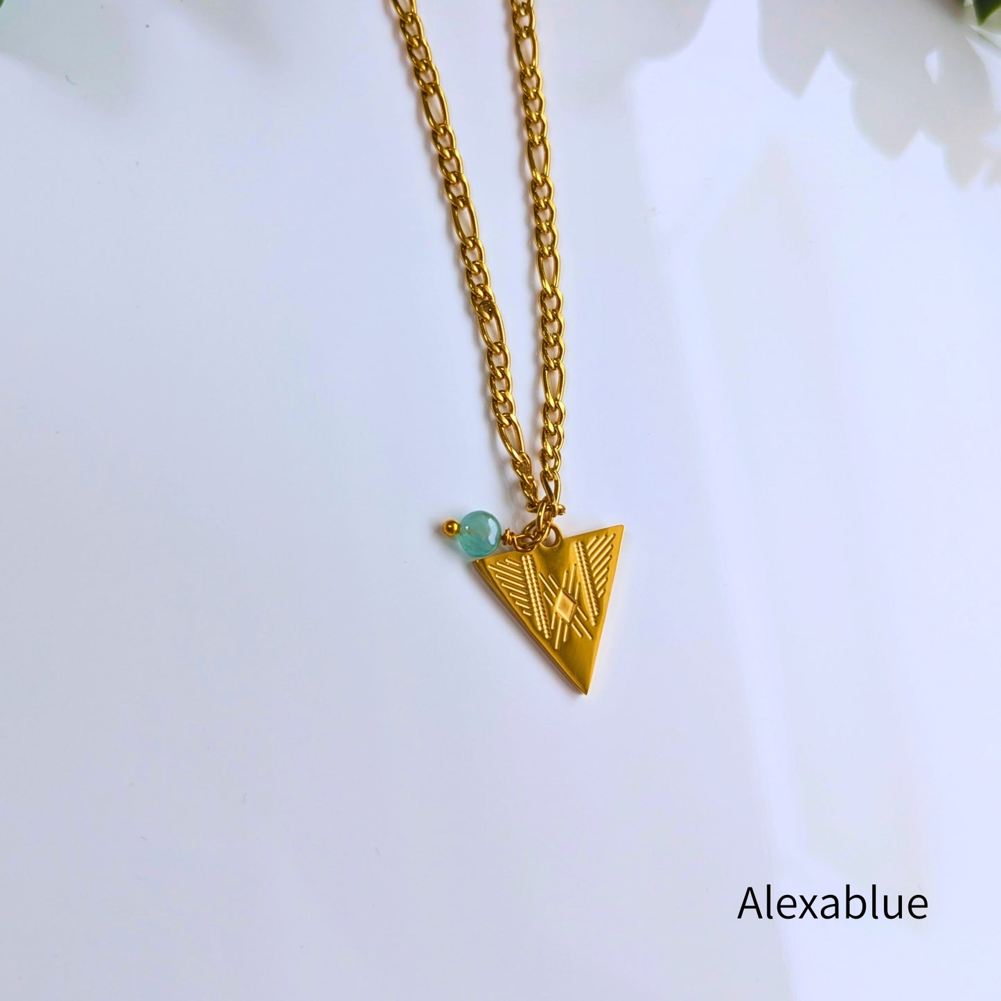 Ethereal Blue Grandidierite x Triangle Ethnic Necklace | Natural Stone Jewelry for Serenity and Freedom