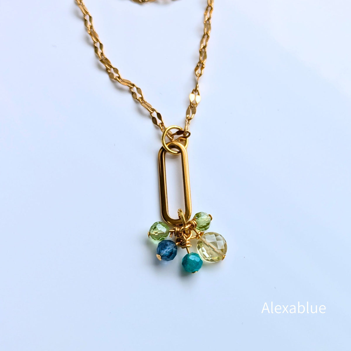 Multi Gem Layer 2WAY Necklace|レモンクォーツ・アクアマリン・ペリドット・アマゾナイト 8月誕生石