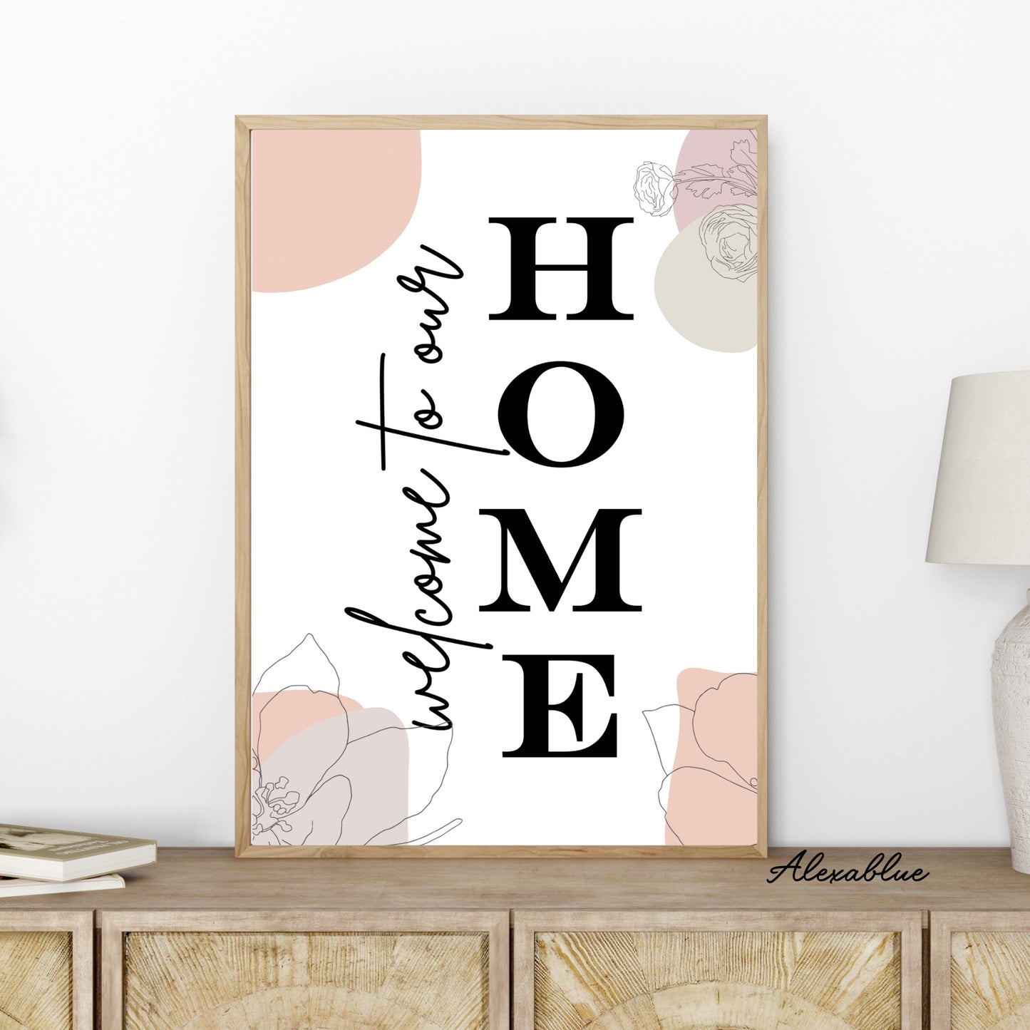 welcome simple poster interior interior poster entrance interior poster spring poster botanical housewarming gift new home gift