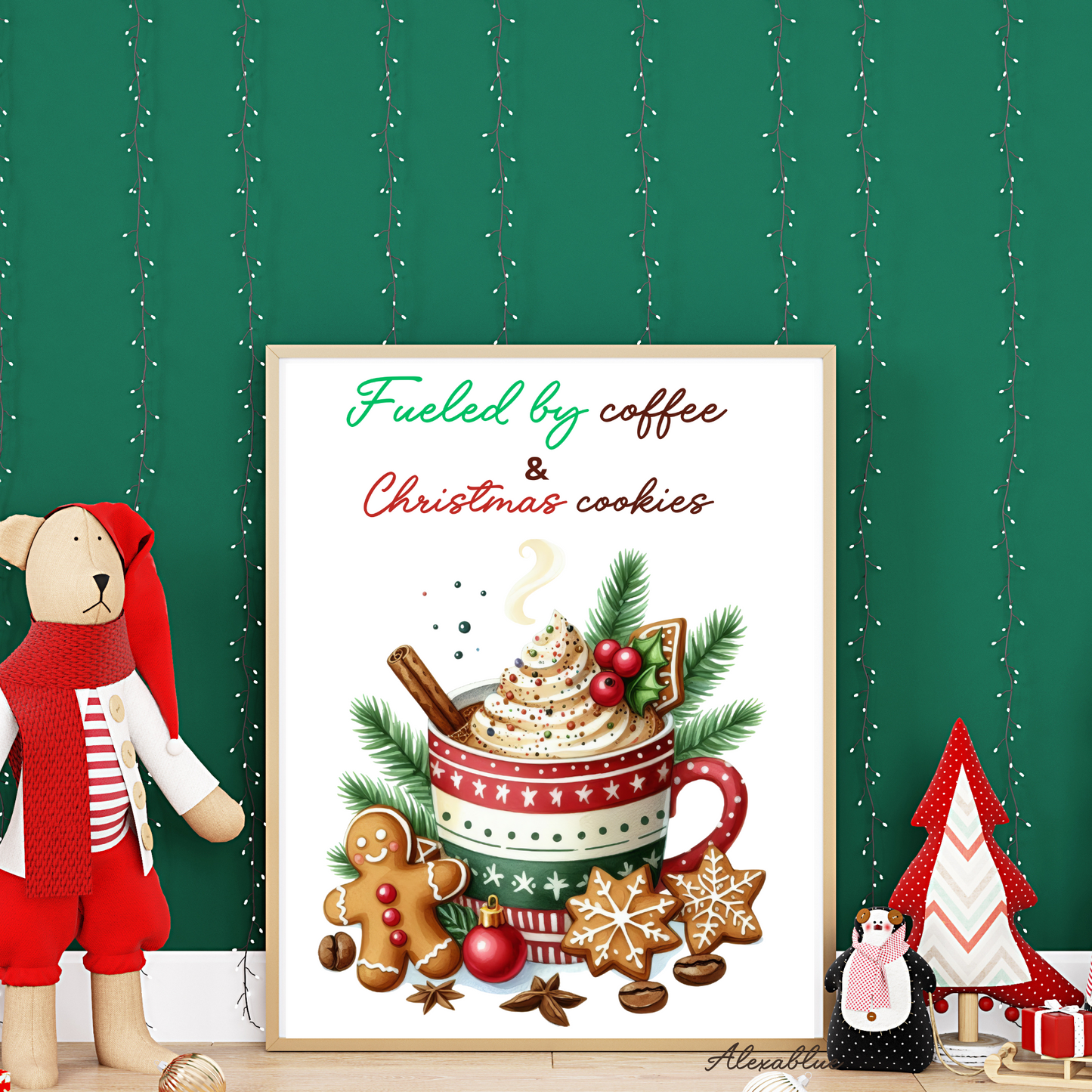 Christmas Coffee Poster ② A4 size Christmas Interior Poster