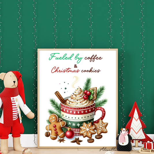 Christmas Coffee Poster ② A4 size Christmas Interior Poster