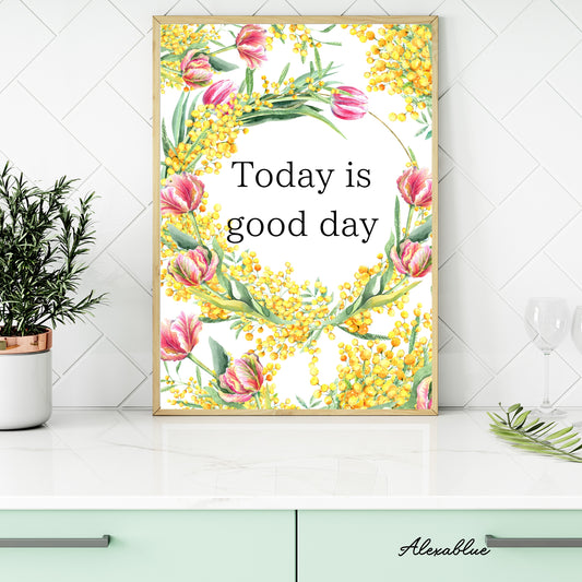 Mimosa & Tulip Affirmation Interior Poster ➂ Girls' Room Interior Poster Girls Affirmation