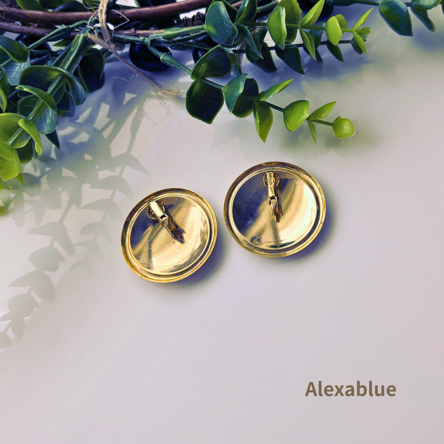 Caramel Marble Antique Earrings | American Vintage Caramel x Black x Gold Marble Large Antique Earrings