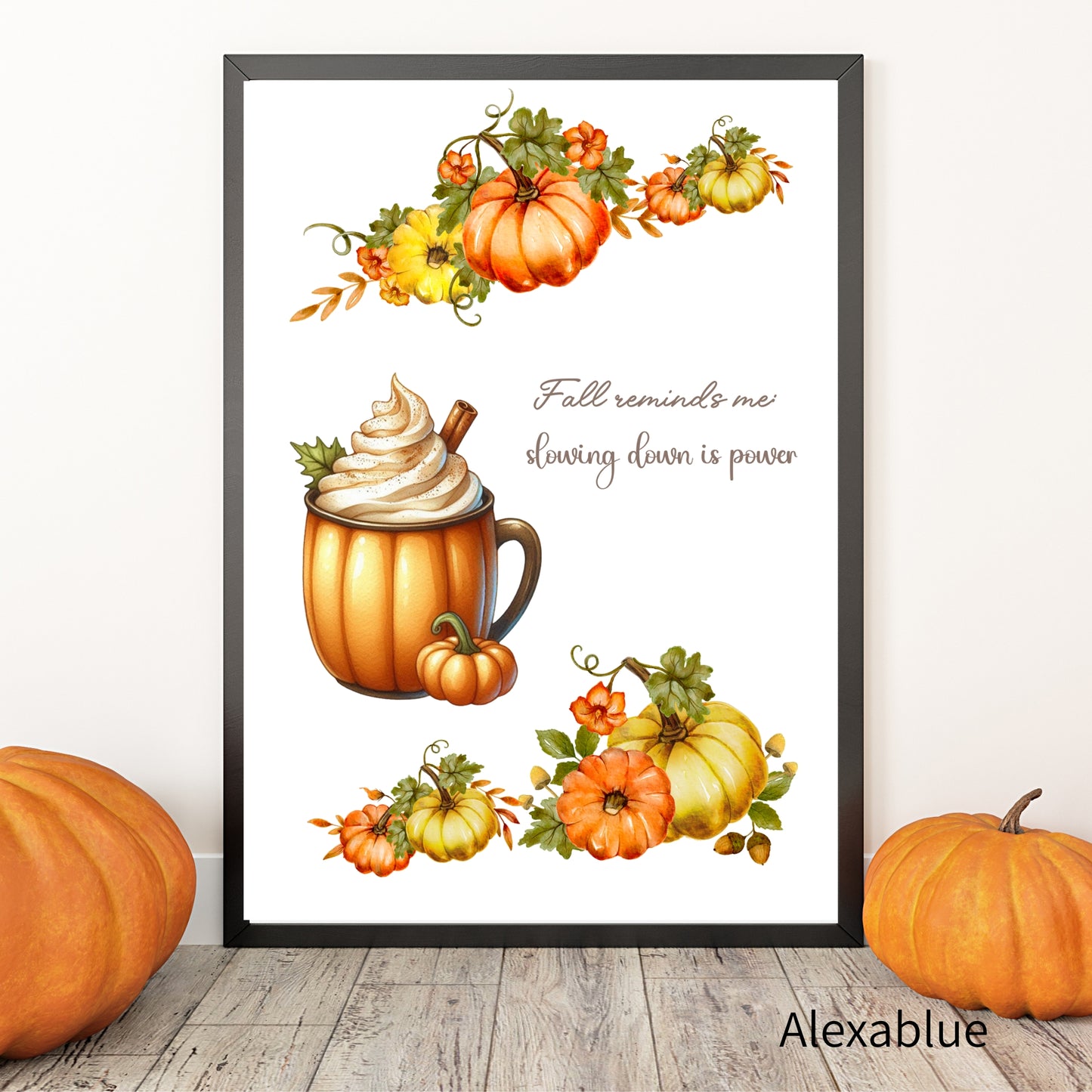 Fall Reminds Me Poster | Autumn Poster Nordic Style Interior Art Poster Pumpkin Autumn Colors Wall Decor