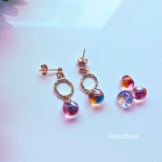 Colorful Drop Bead Earrings｜Stainless Steel