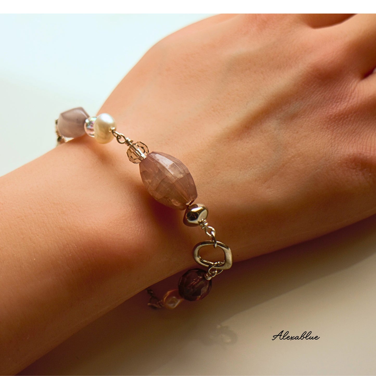 Dull Color Freshwater Pearl Bracelet, Large Bracelet, Howlite