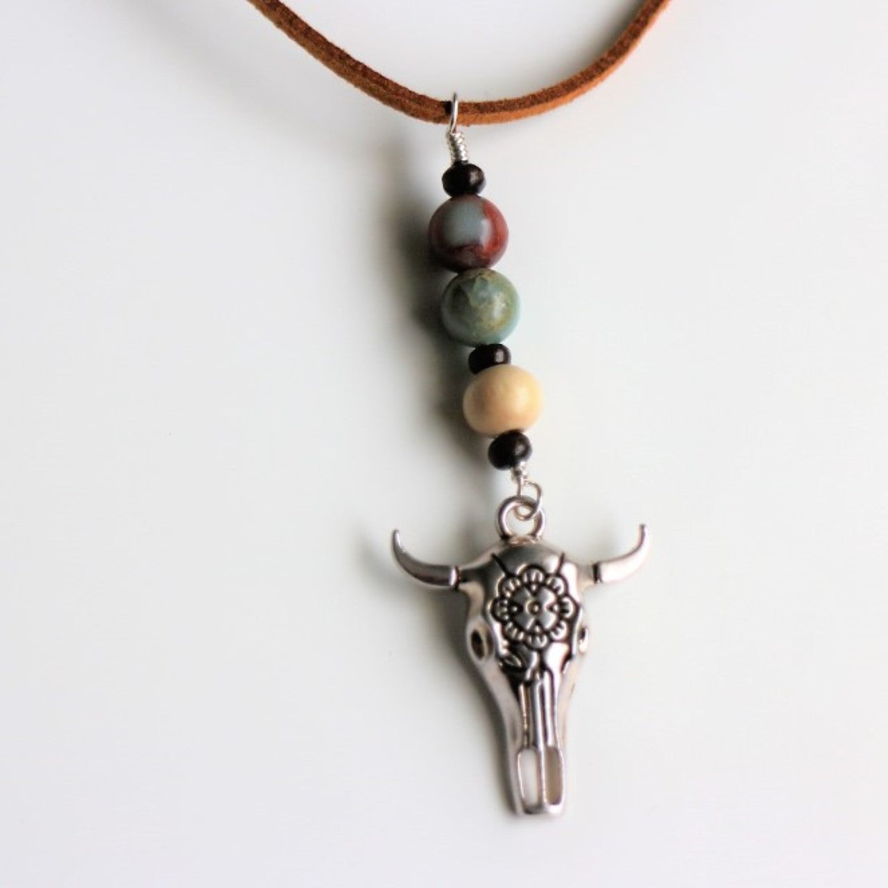 Impression Stone | Natural Black Onyx Car Rearview Mirror Hanging (Choose from 3 charms)