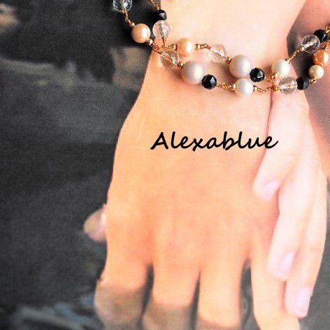 Mocha-colored 2-Way Autumn Natural Stone Bracelet/Necklace - April Birthstone & August Birthstone
