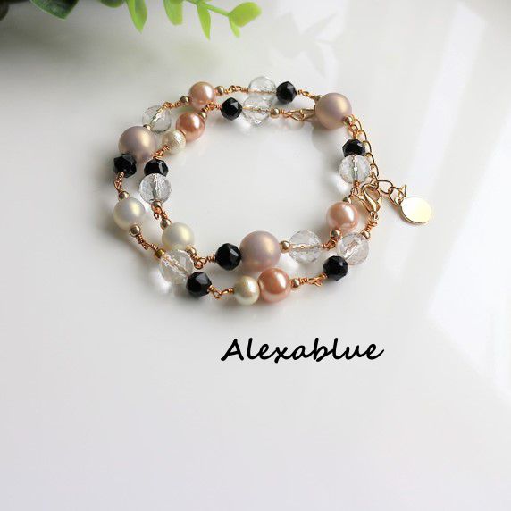 Mocha-colored 2-Way Autumn Natural Stone Bracelet/Necklace - April Birthstone & August Birthstone