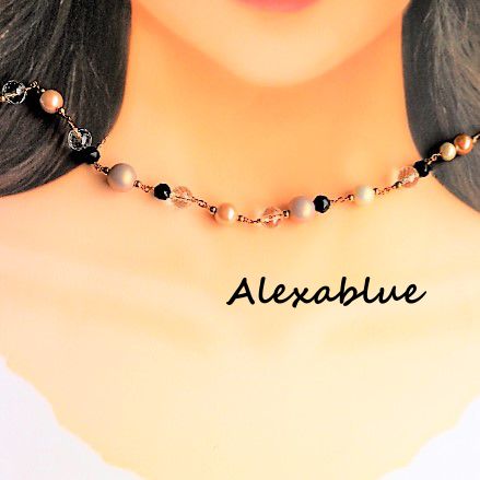 Mocha-colored 2-Way Autumn Natural Stone Bracelet/Necklace - April Birthstone & August Birthstone
