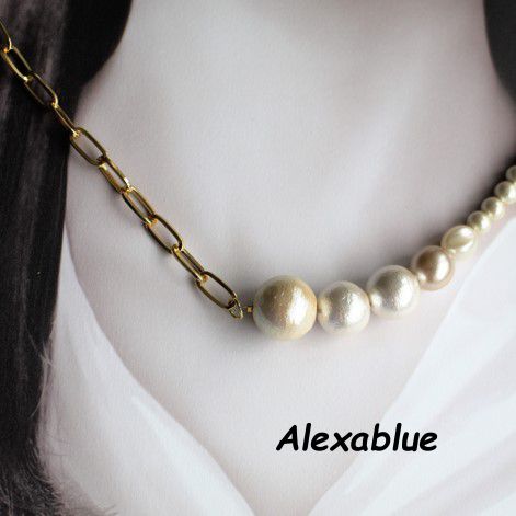 Mixed Pearl Chain Necklace