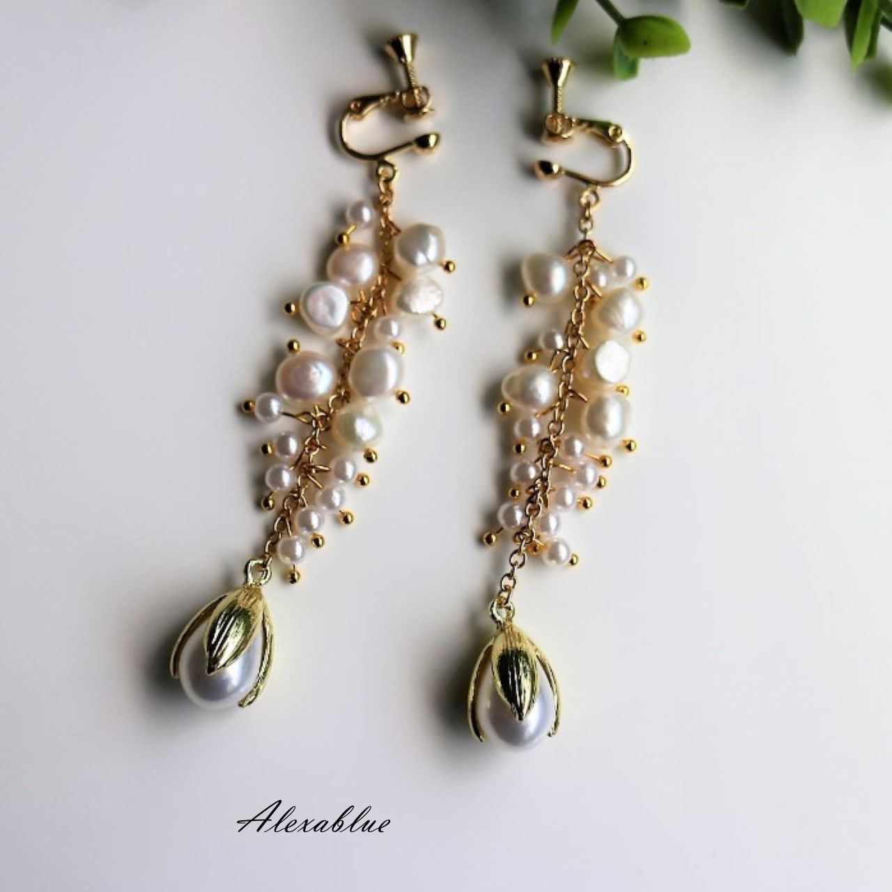 Wedding Accessories Tulip Freshwater Pearl Earrings