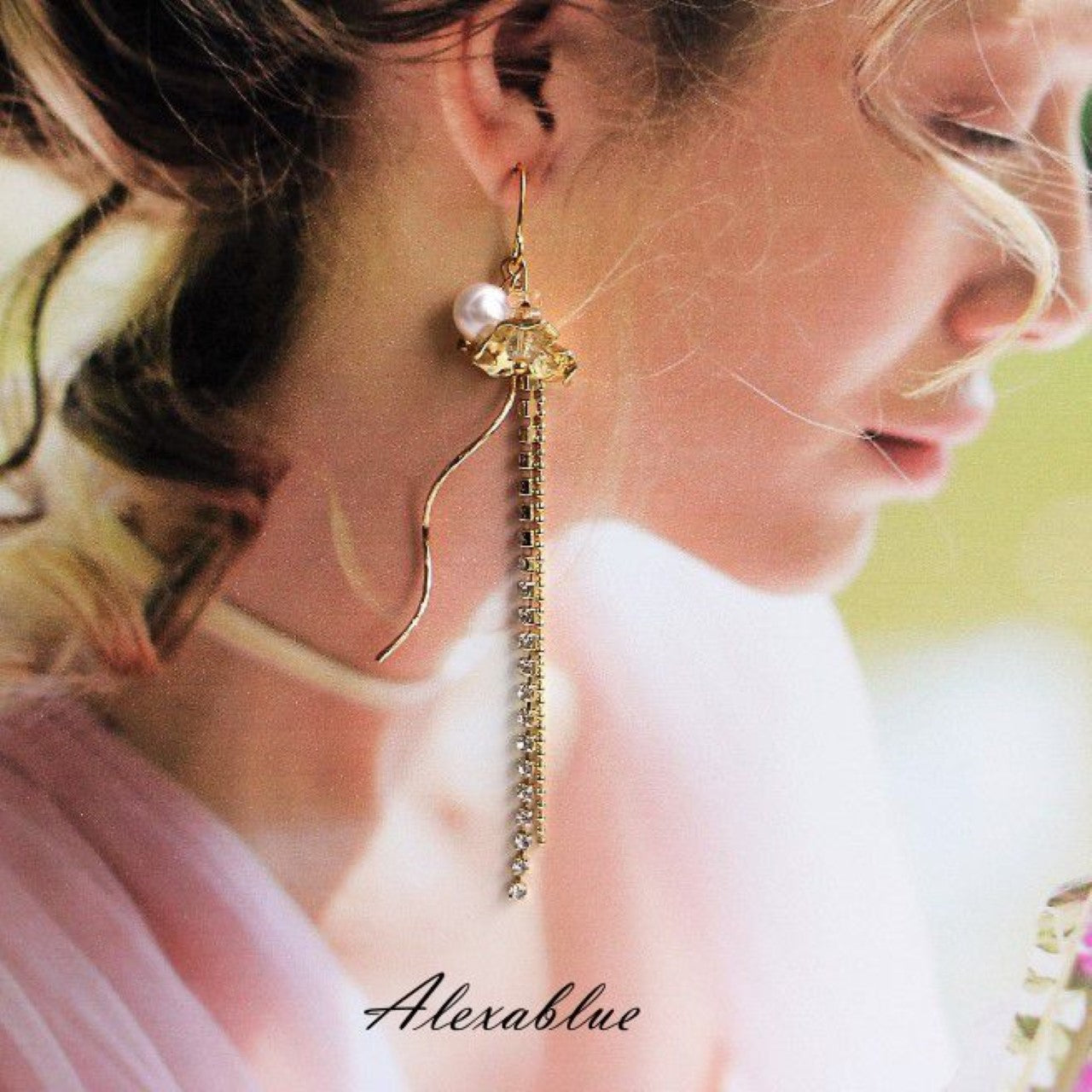Freshwater Pearl Rhinestone Earrings Wedding Accessories