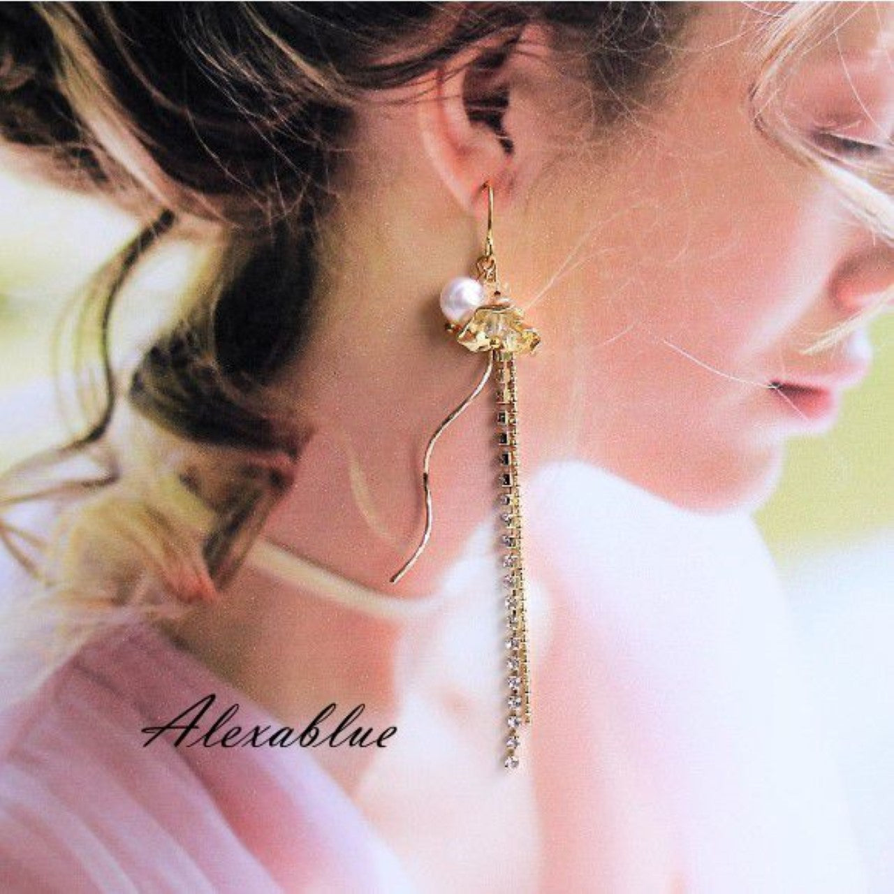 Freshwater Pearl Rhinestone Earrings Wedding Accessories