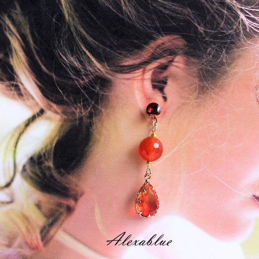 Wedding Earrings - Carnelian Earrings - July Birthstone