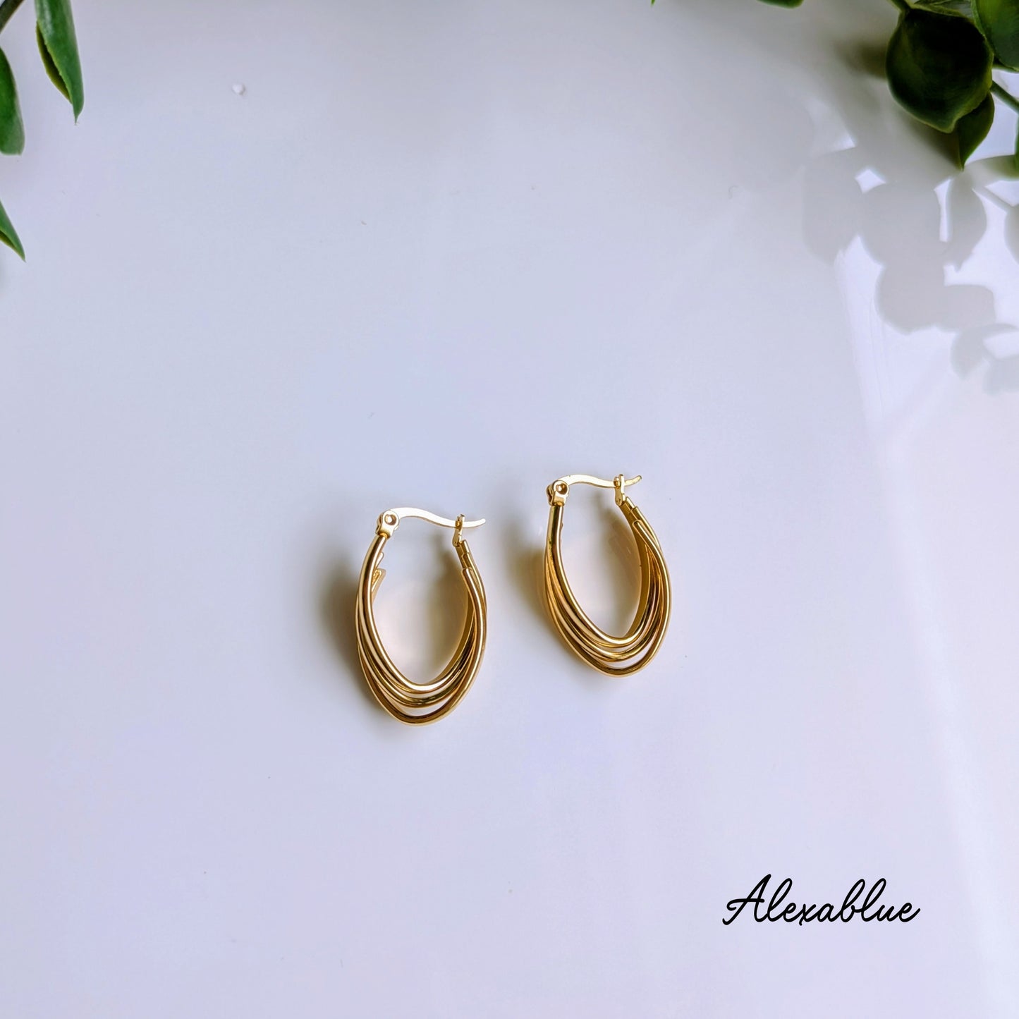 Oval Triple Hoop Earrings - Refined Hoops, Effortlessly Stylish, Adult Casual, Stainless Steel