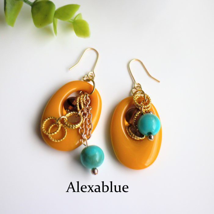 Mustard Turquoise Earrings, December Birthstone