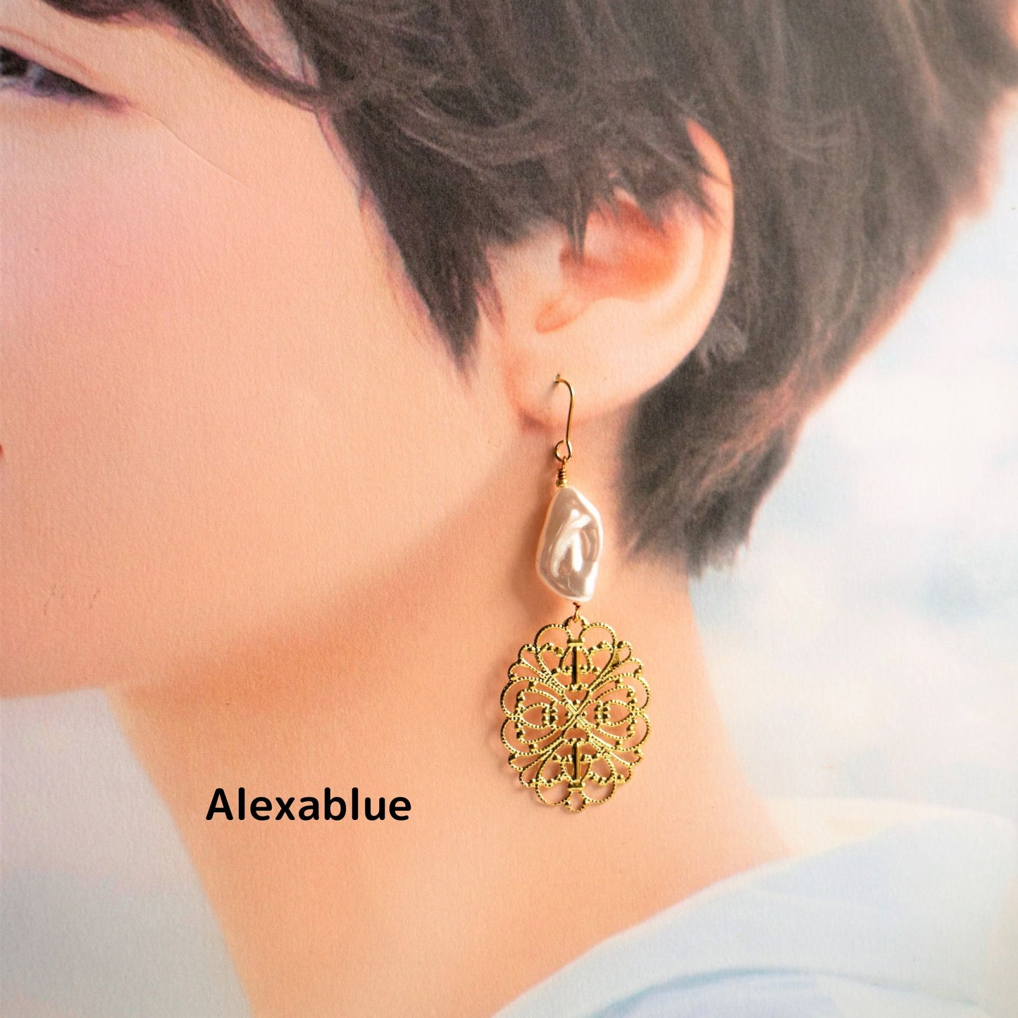Baroque Pearl Openwork Earrings