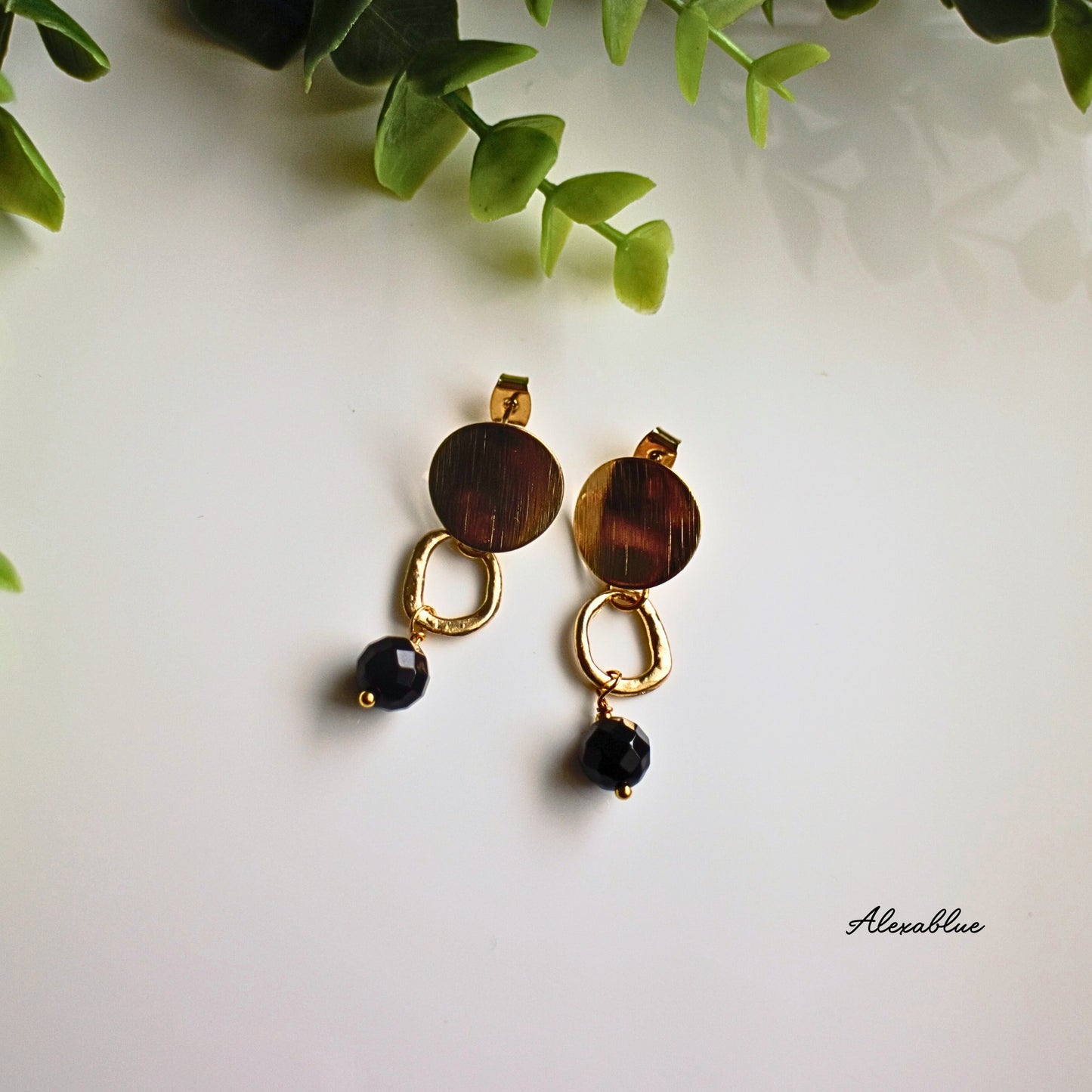 Onyx Earrings, Natural Stone Earrings, August Birthstone Earrings