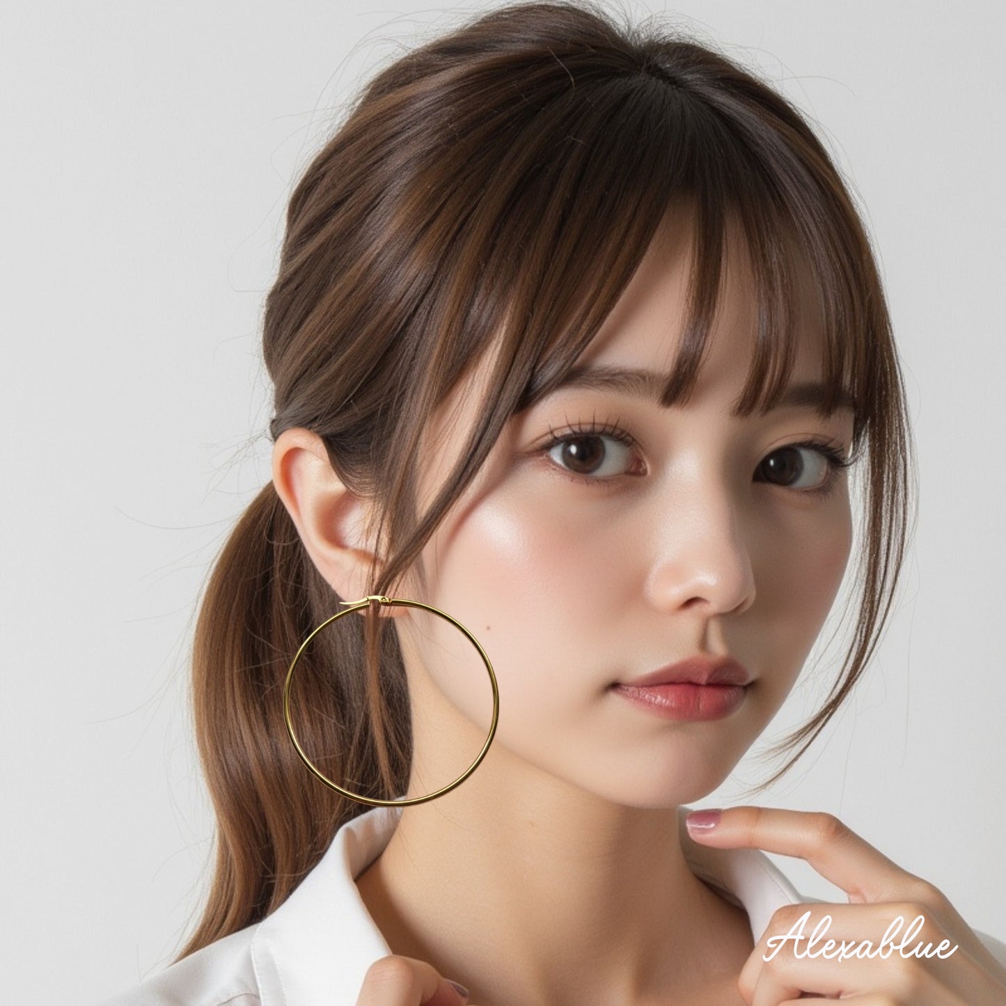 Classic Large Hoop Earrings - Big Hoop Earrings, Oversized Hoop Earrings, Stainless Steel, Statement Earrings