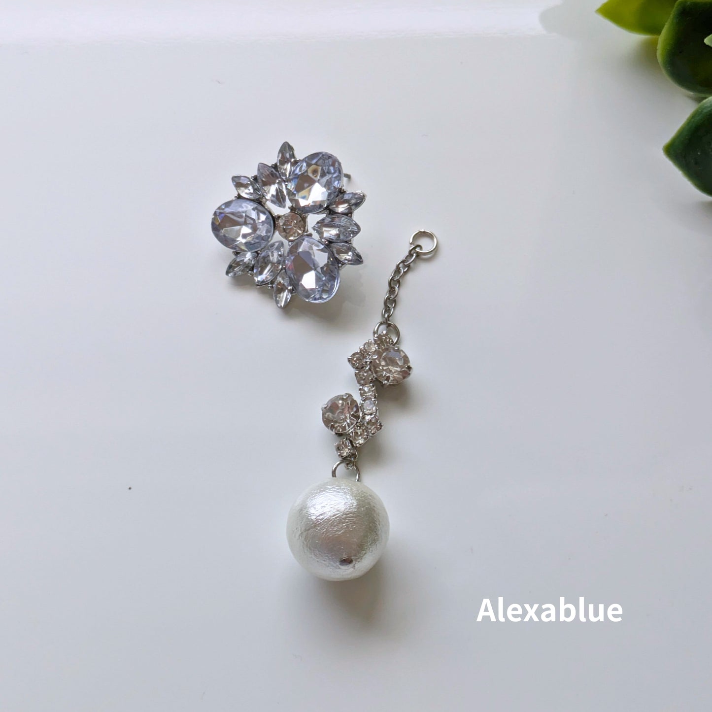 Sparkling Floral Bijoux & Cotton Pearl 2-Way Earrings | Gorgeous Accessories for Weddings & Parties
