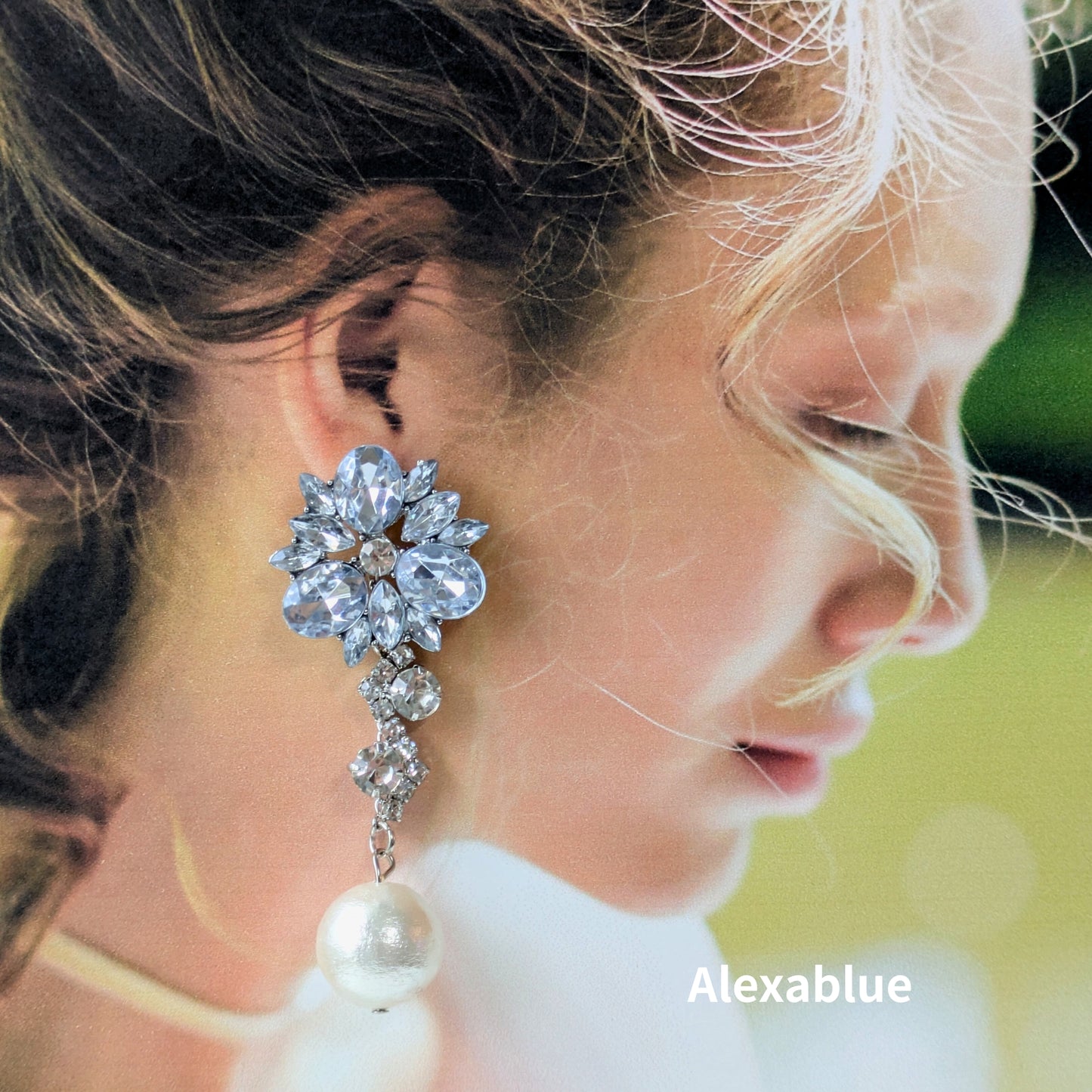 Sparkling Floral Bijoux & Cotton Pearl 2-Way Earrings | Gorgeous Accessories for Weddings & Parties