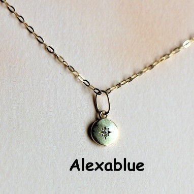 Diamond Coin Necklace - April Birthstone
