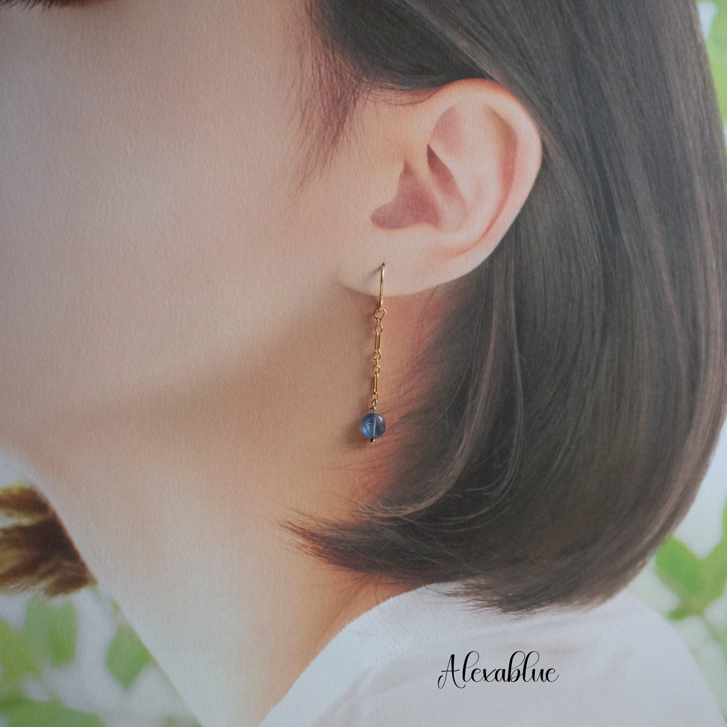 Kyanite Anklet & Earrings Set K14GF