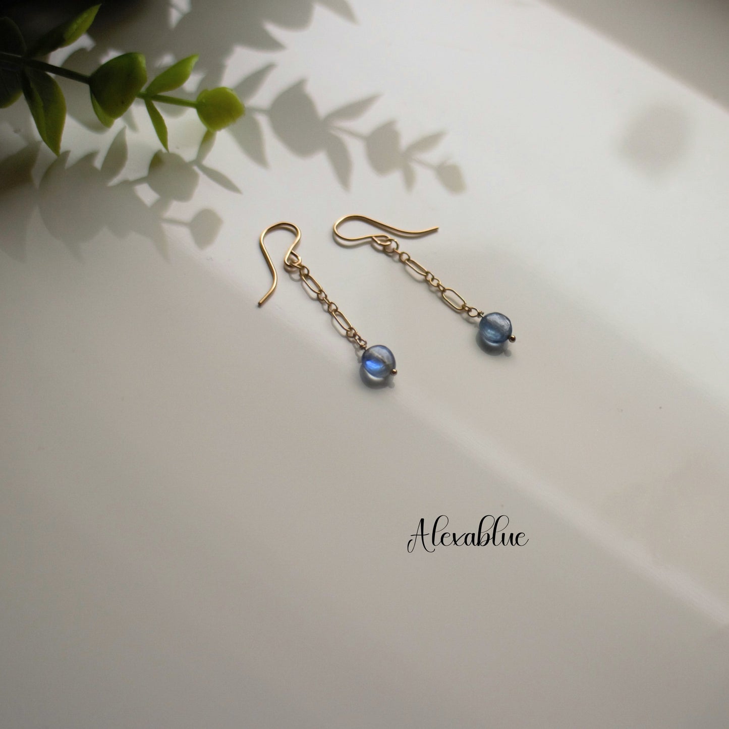 Kyanite Anklet & Earrings Set K14GF