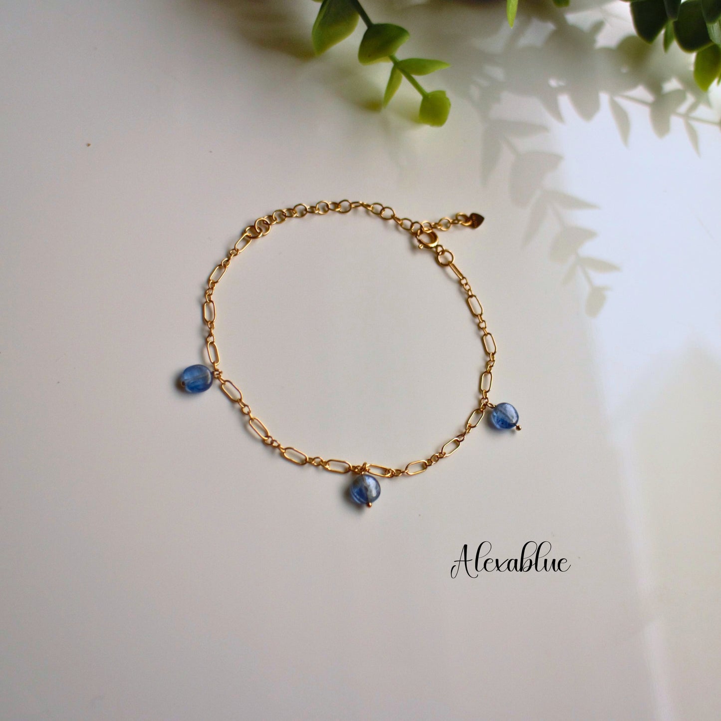 Kyanite Anklet & Earrings Set K14GF