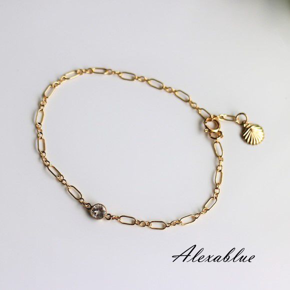White Topaz Bracelet, November Birthstone, K14GF