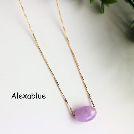 Opal Lavender Amethyst Necklace, February Birthstone, K14GF Lavender Amethyst Necklace