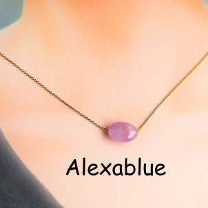 Opal Lavender Amethyst Necklace, February Birthstone, K14GF Lavender Amethyst Necklace