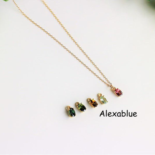 Choose Your Color! Candy-Colored Tourmaline Necklace K14GF October Birthstone