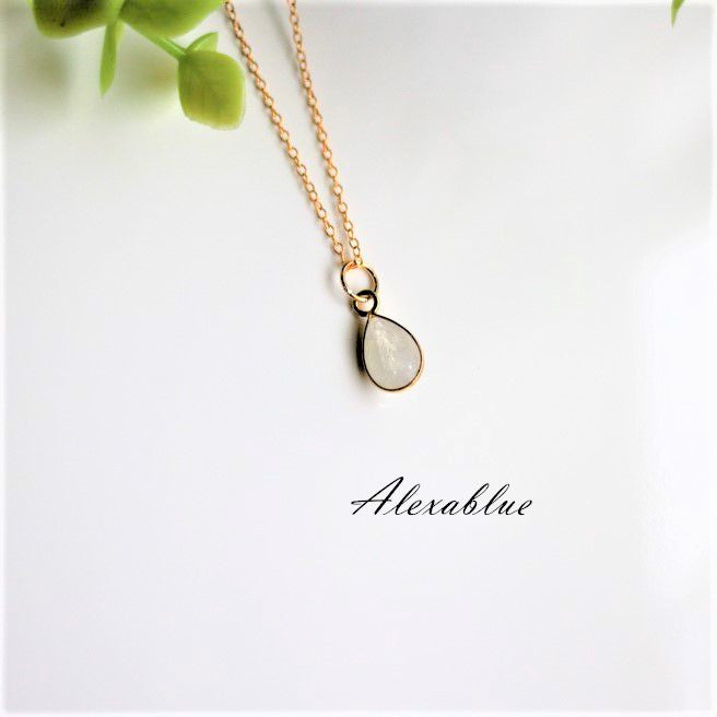 Rainbow Moonstone Necklace K14GF June Birthstone