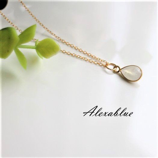 Rainbow Moonstone Necklace K14GF June Birthstone