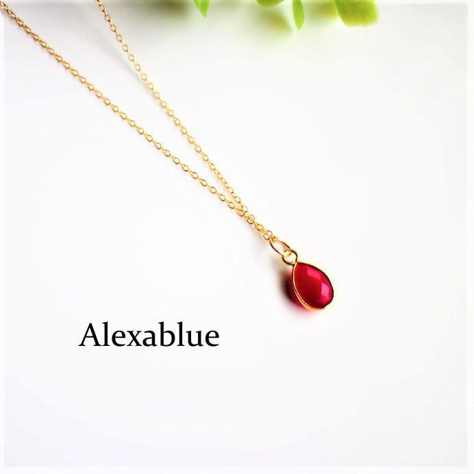 Fuchsia Pink Chalcedony Necklace K14GF Necklace Gemstone Necklace
