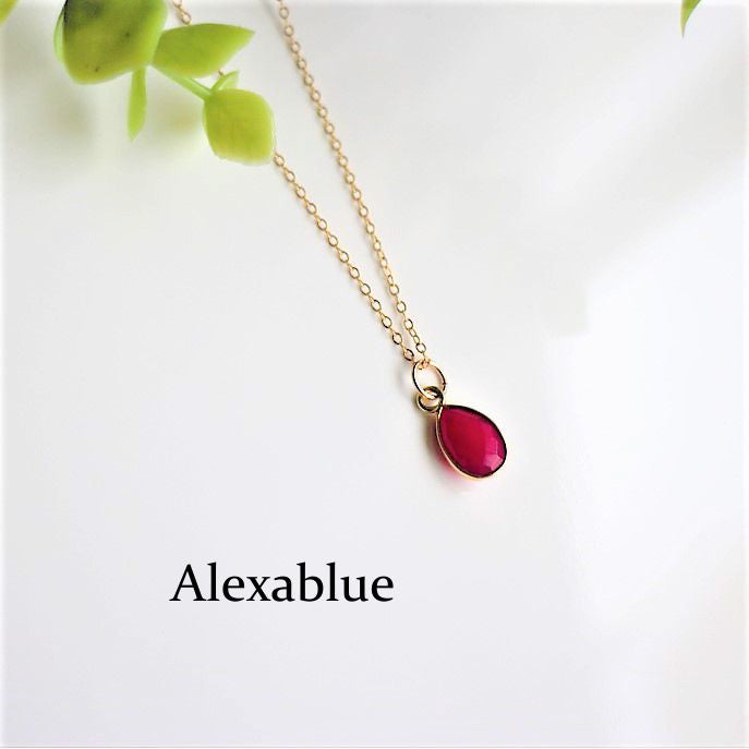 Fuchsia Pink Chalcedony Necklace K14GF Necklace Gemstone Necklace