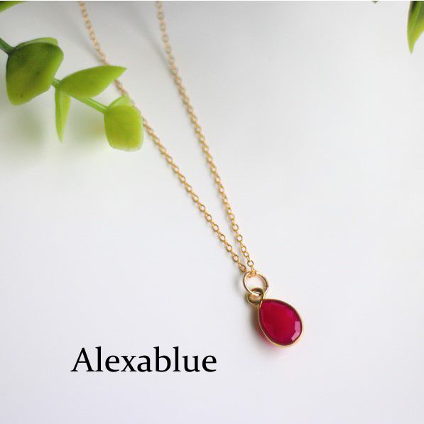 Fuchsia Pink Chalcedony Necklace K14GF Necklace Gemstone Necklace