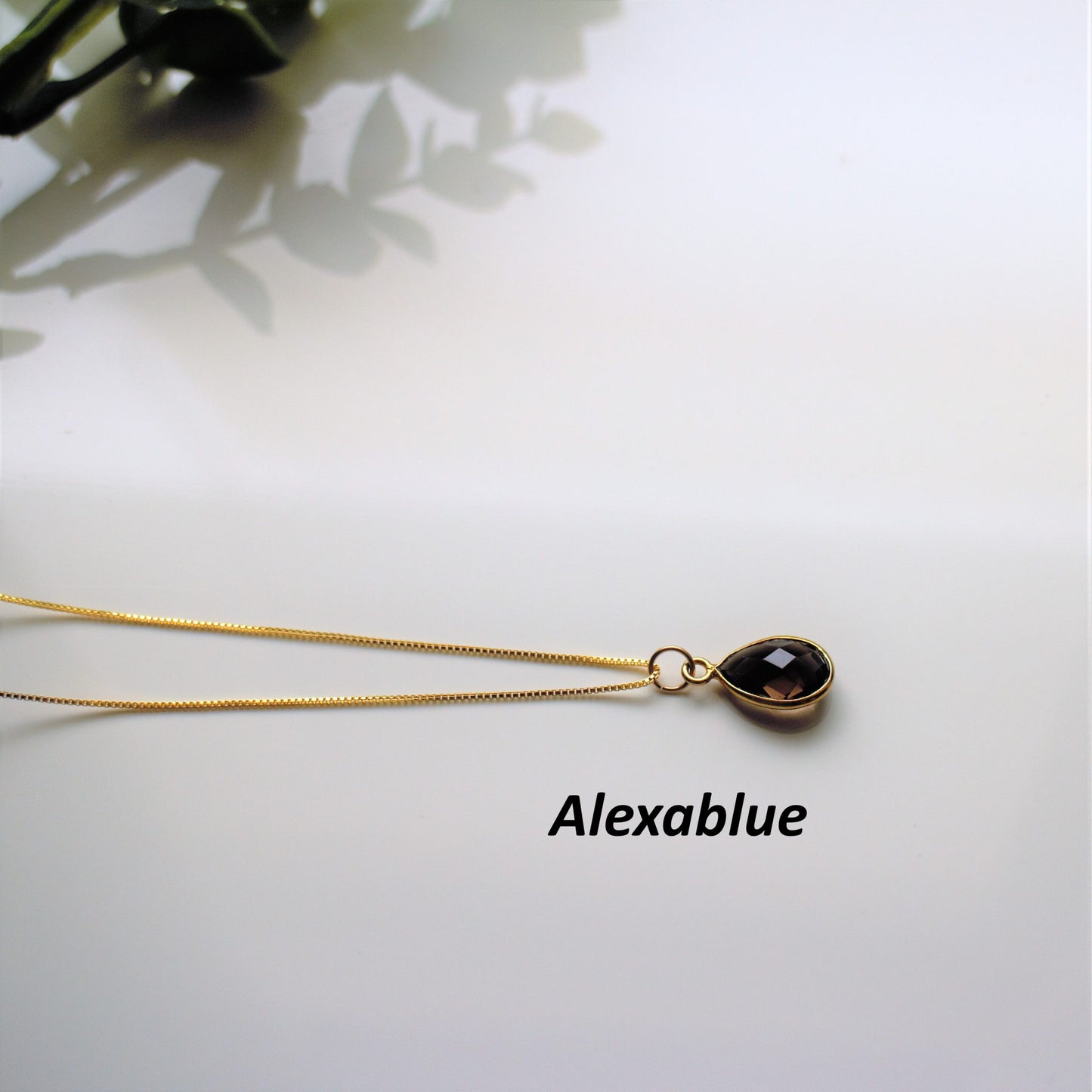 Smoky Quartz Necklace K14GF Natural Stone Necklace