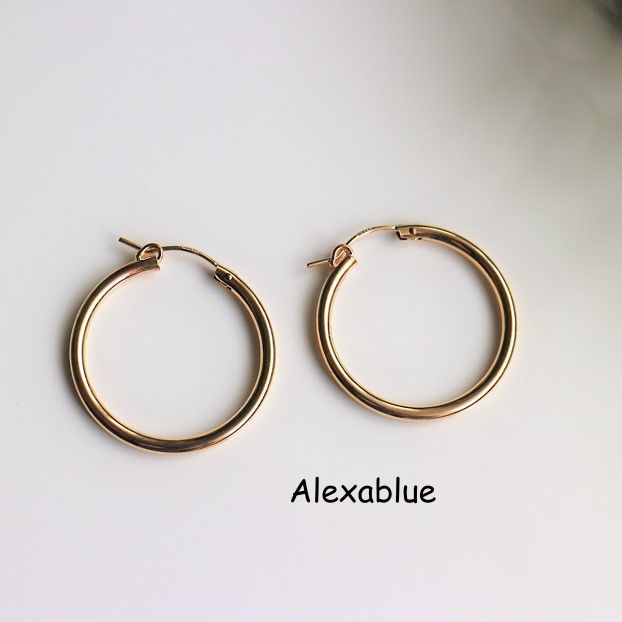 Hoop earrings, 29mm, K14GF