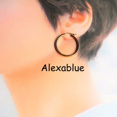 Hoop earrings, 29mm, K14GF