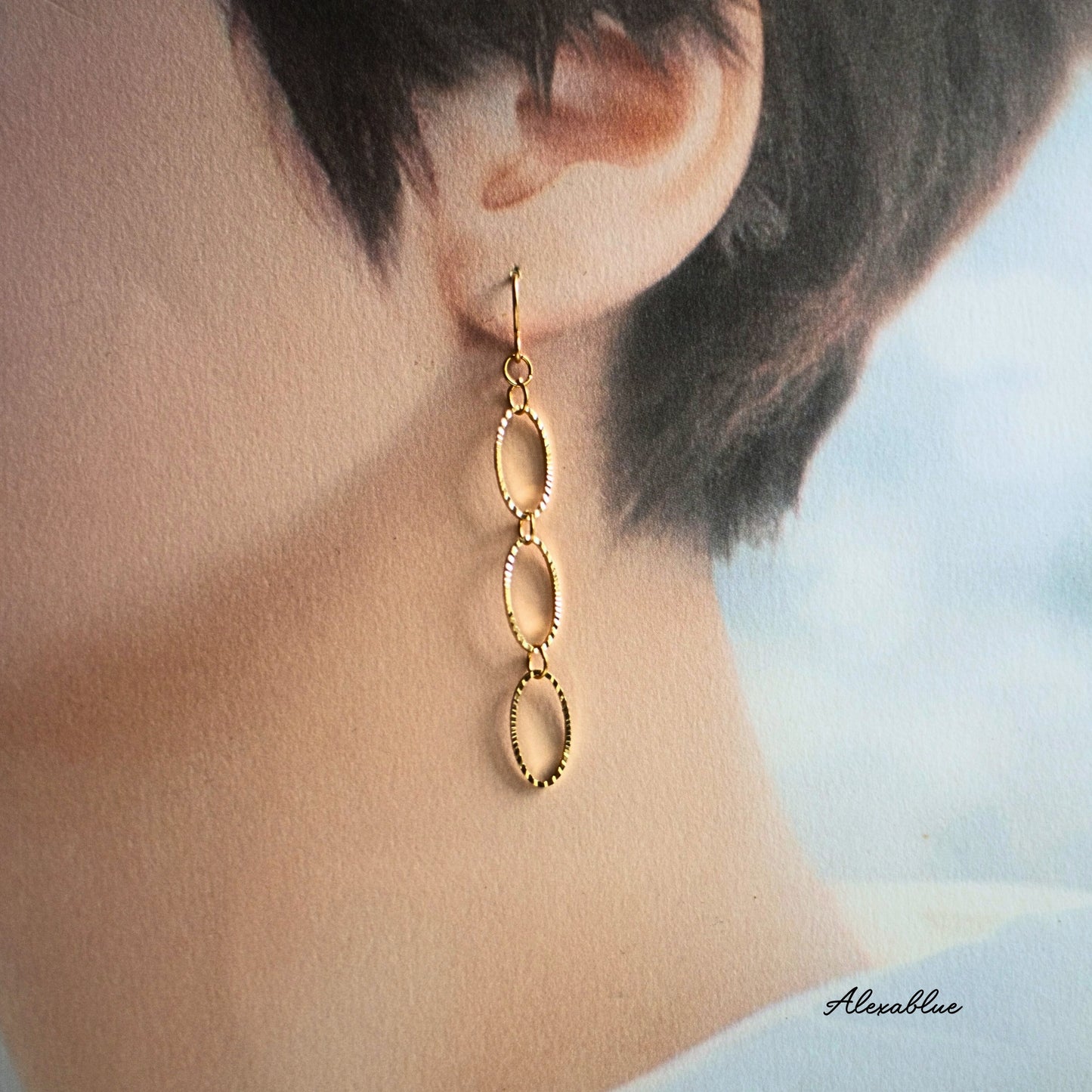 Opal Chain Earrings K14GF Earrings Simple Earrings