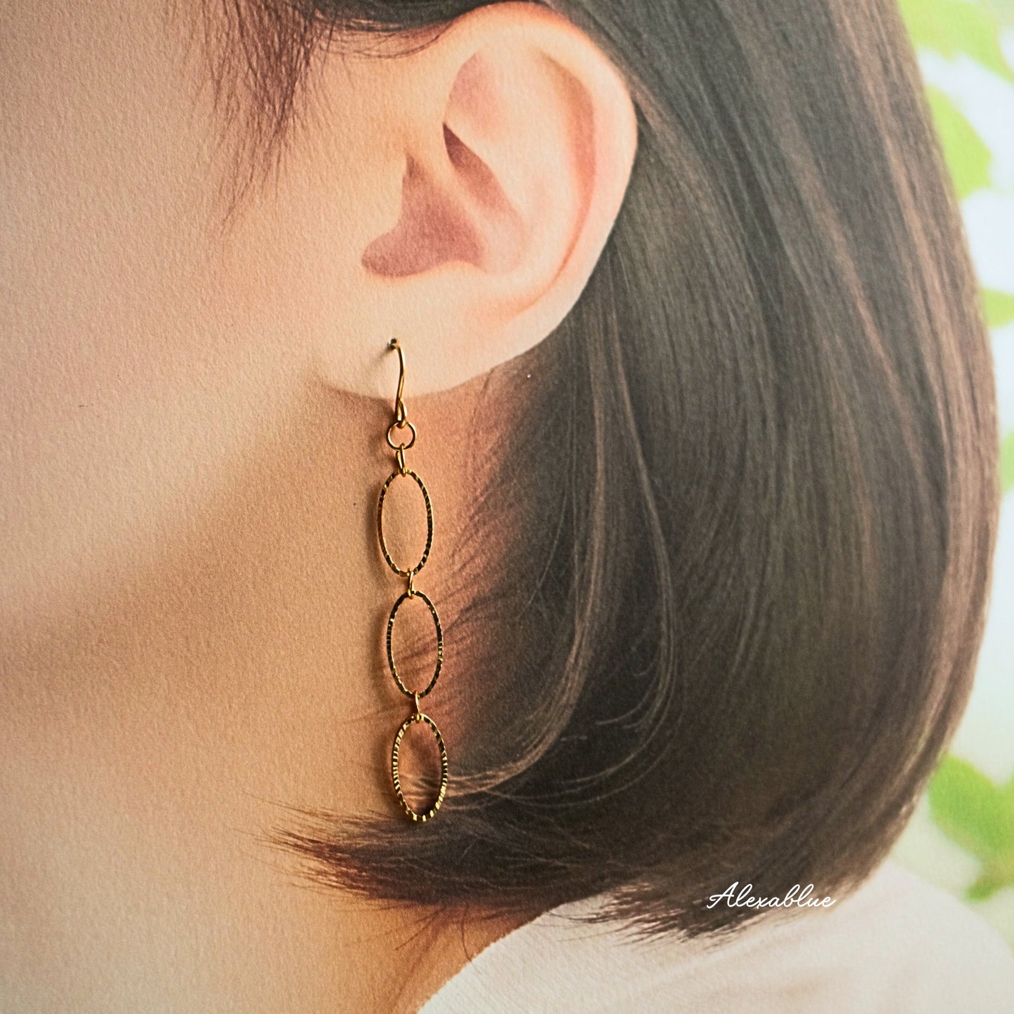 Opal Chain Earrings K14GF Earrings Simple Earrings