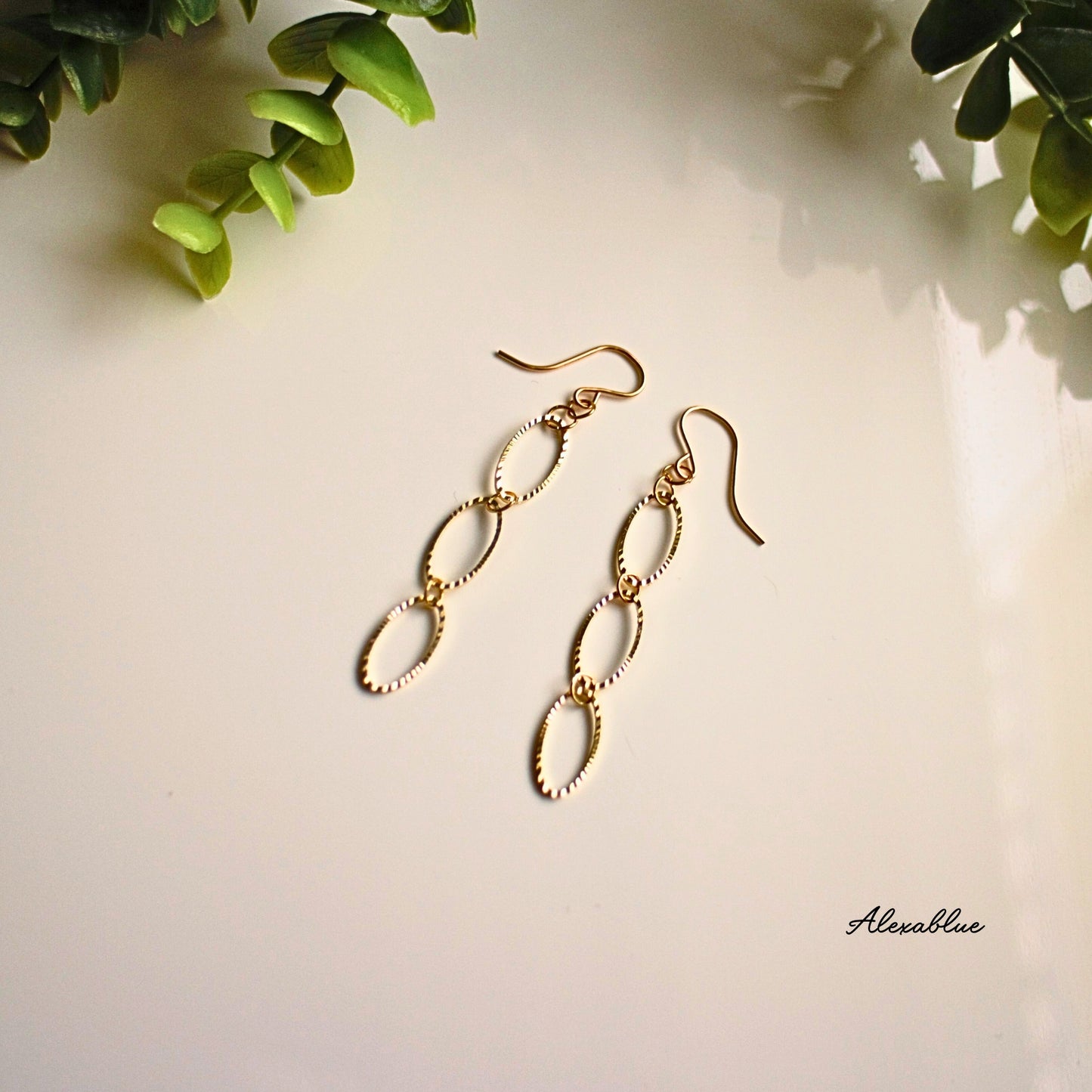 Opal Chain Earrings K14GF Earrings Simple Earrings