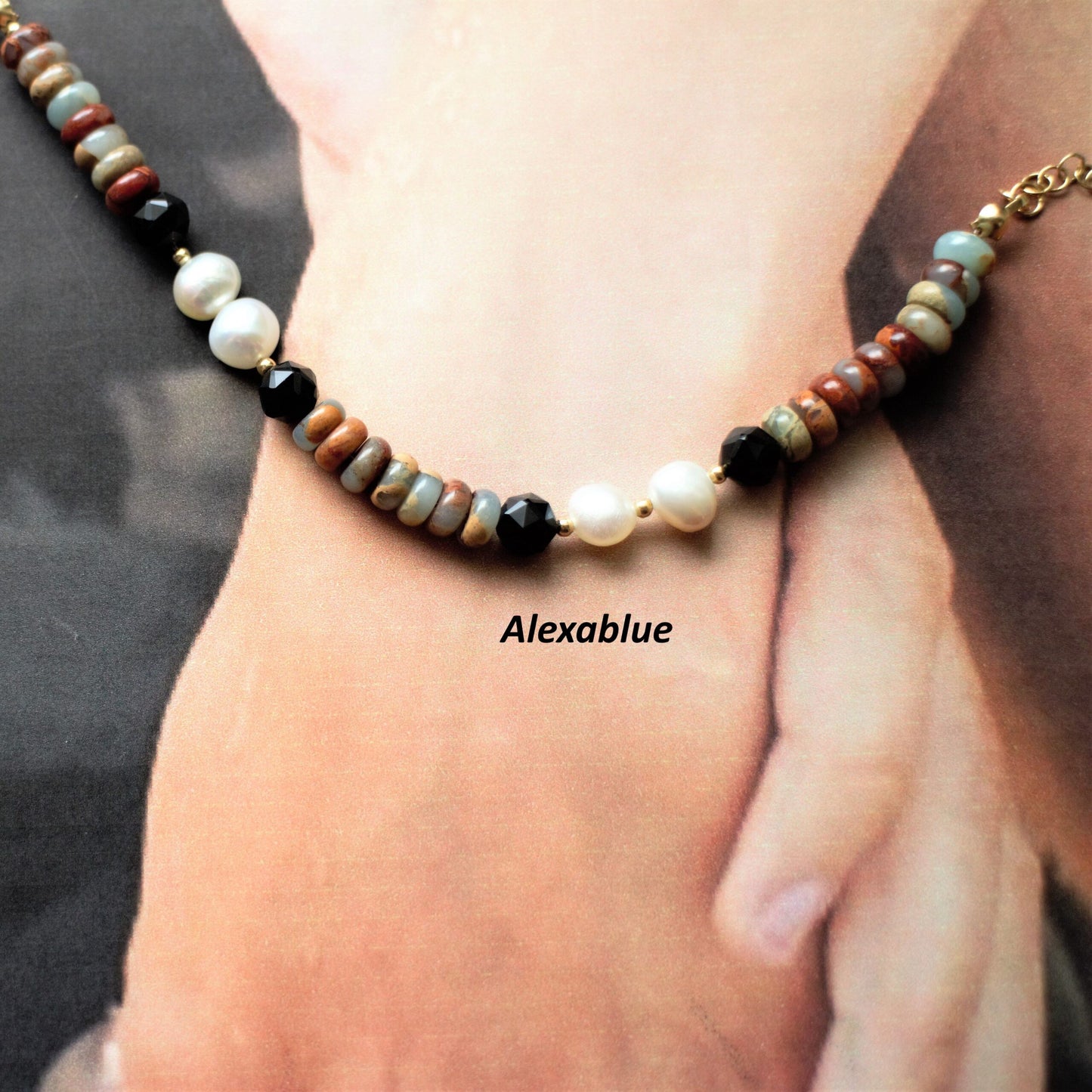 Impression Stone Freshwater Pearl Bracelet K14GF