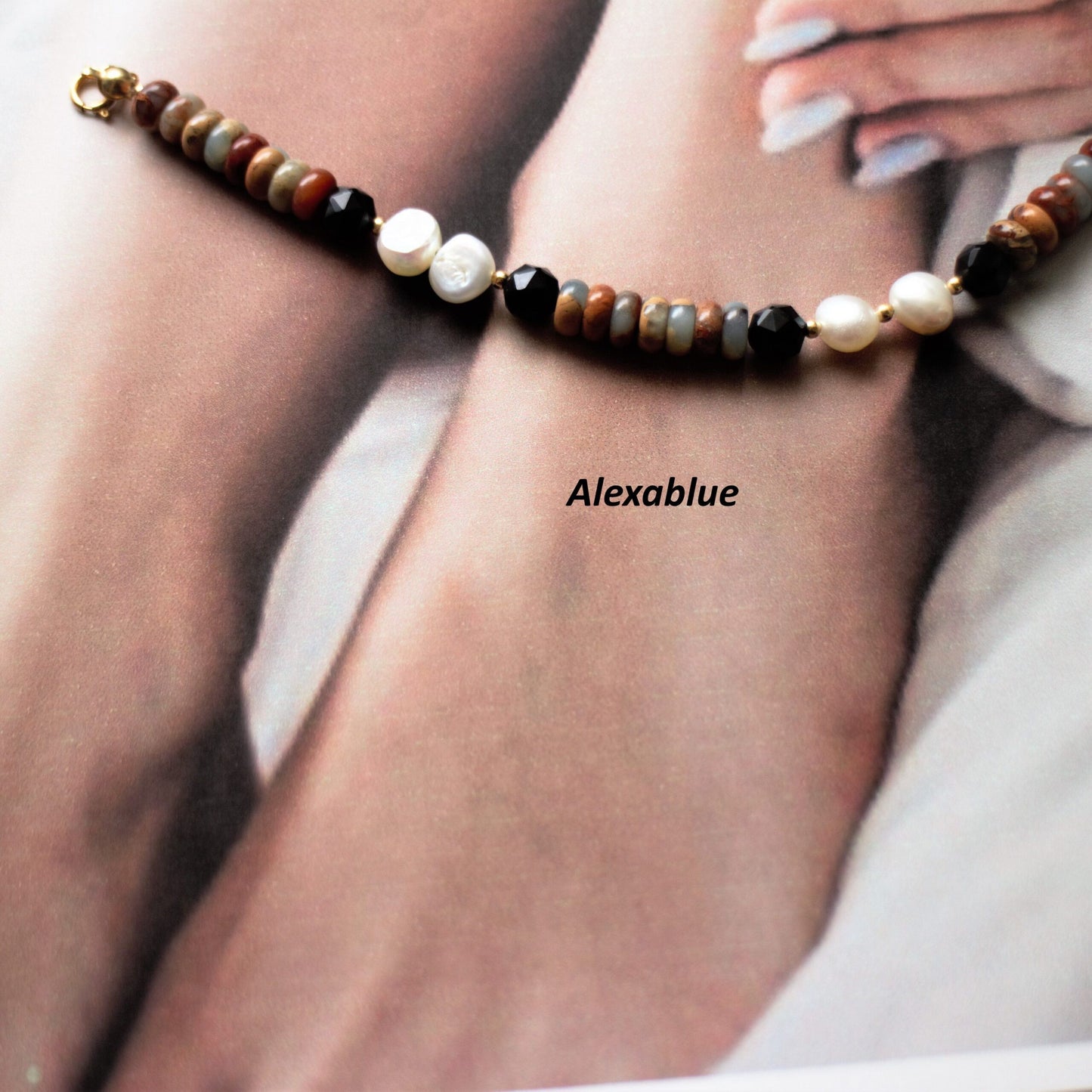 Impression Stone Freshwater Pearl Bracelet K14GF