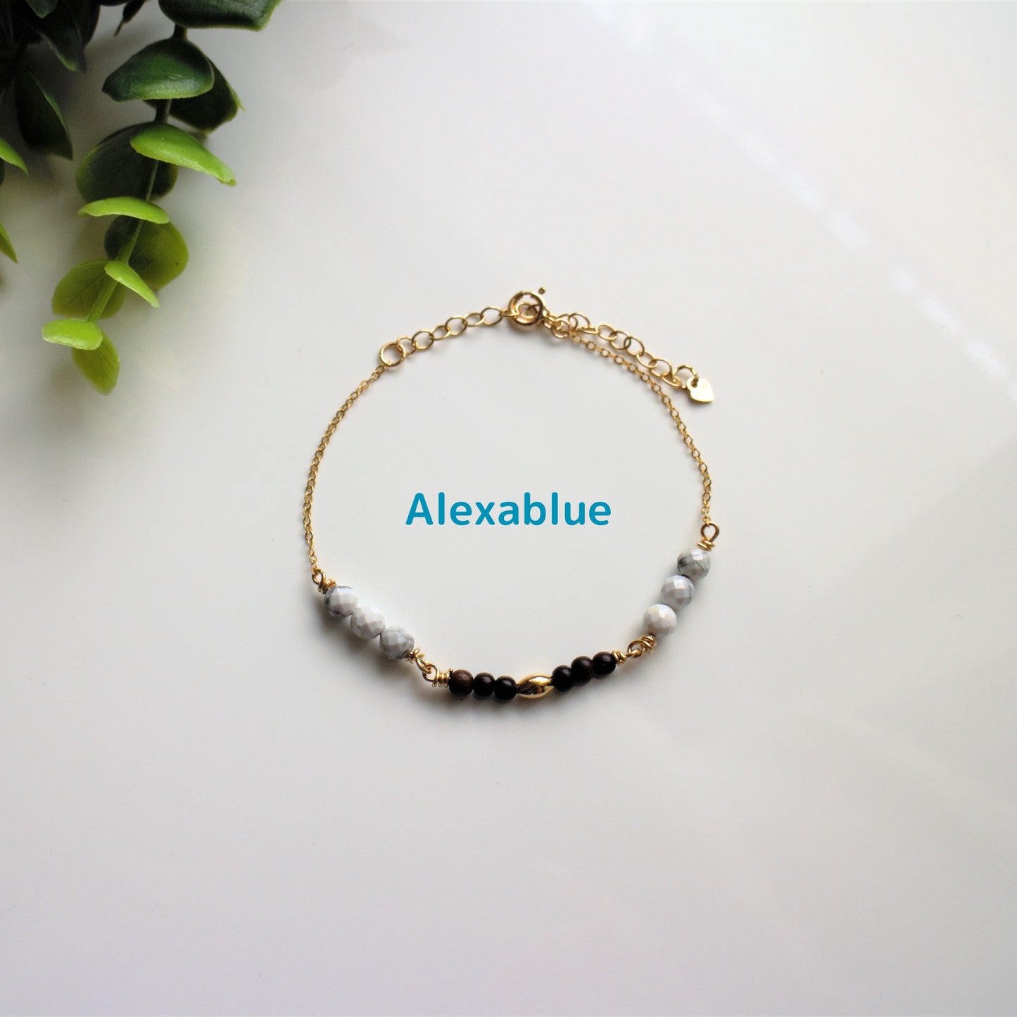 Howlite Bracelet K14GF Gemstone Bracelet